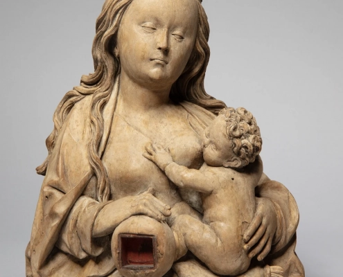 KFMV Berlin: Maria Lactans, Büste der stillenden Muttergottes (Maria Lactans) aus Ulm, entstanden um 1510/20. Berliner Skulpturensammlung.