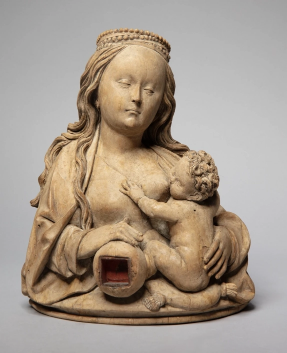 KFMV Berlin: Maria Lactans, Büste der stillenden Muttergottes (Maria Lactans) aus Ulm, entstanden um 1510/20. Berliner Skulpturensammlung. KFMV Berlin: Maria Lactans, Büste der stillenden Muttergottes (Maria Lactans) aus Ulm, entstanden um 1510/20. Berliner Skulpturensammlung.