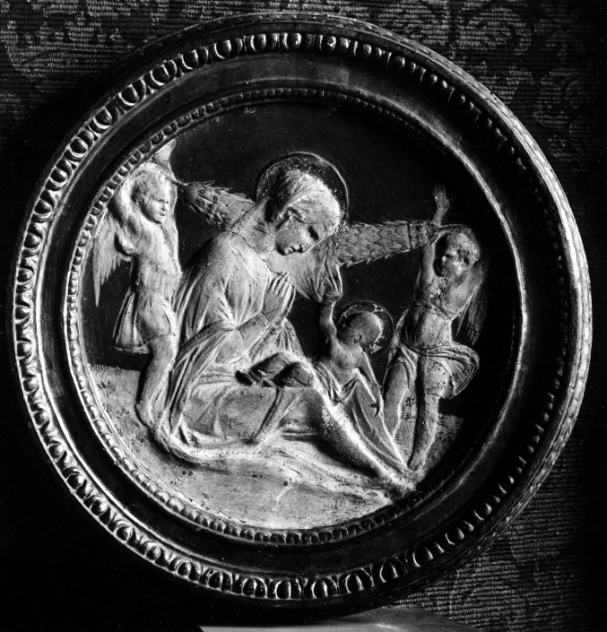 Madonna mit Kind, zwei Engeln und Girlande